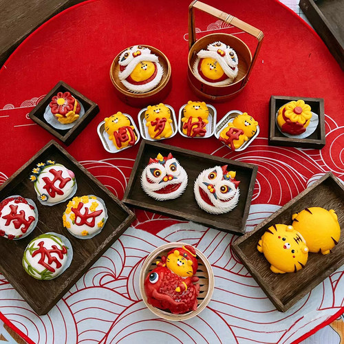 周岁馒头摆件用大全生日木质托盘