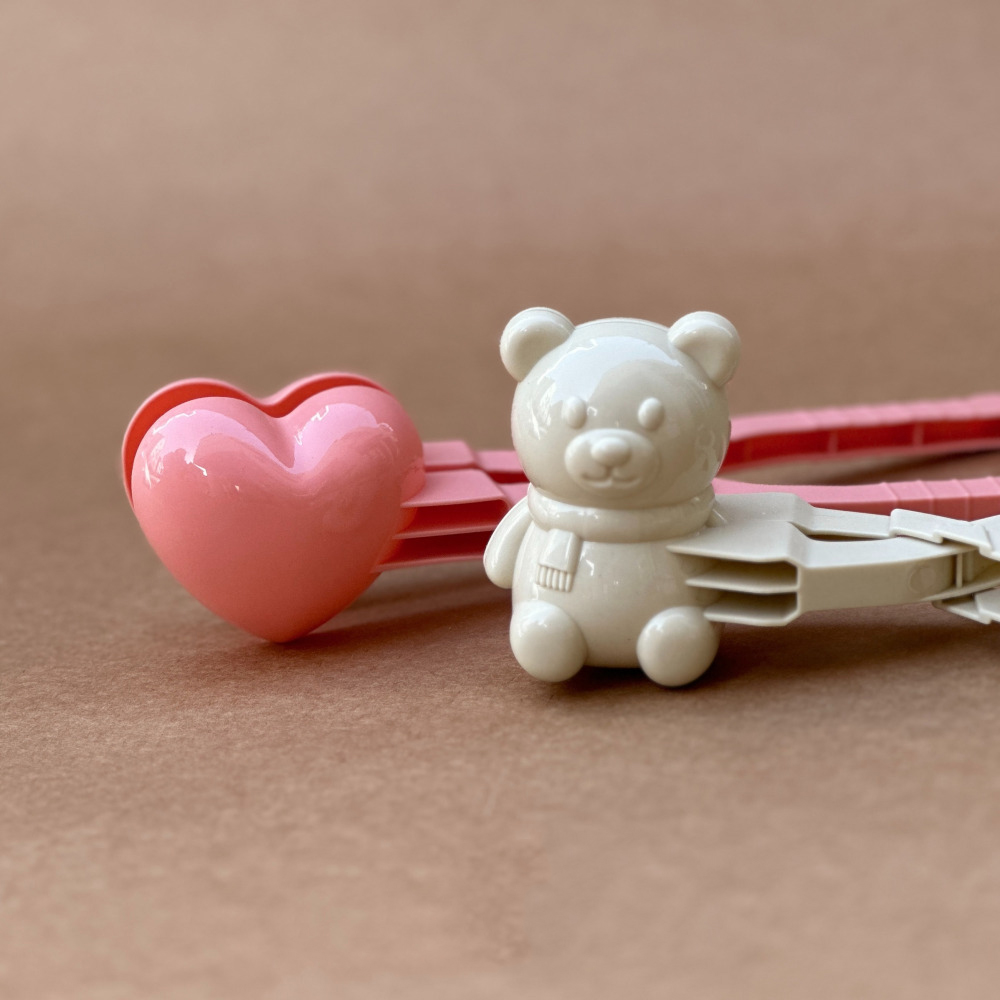 韩国ins儿童雪夹子爱心小熊夹雪球夹子玩具堆雪人玩雪工具打雪仗