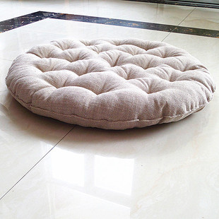 亚麻布坐垫可盘腿蒲团日式纯色榻榻米地垫飘窗打坐瑜伽加厚透气垫