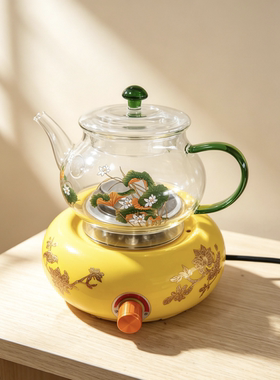 善而美陶然电陶炉静音快速炉烧水煮茶电热茶炉玻璃大黄炉套装组合