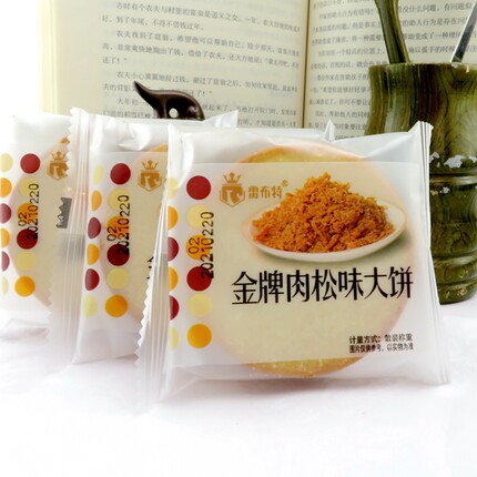 雷布特金派肉松味大饼韧性薄脆饼干办公休闲零食点心多省包邮散称
