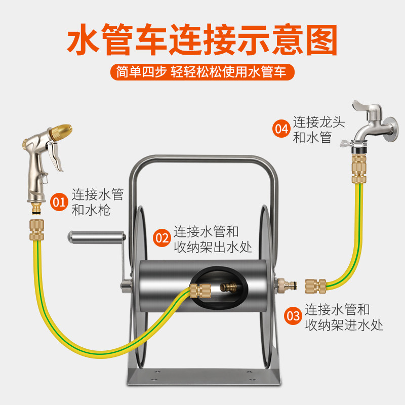 水管车收管卷管器浇花浇菜洗车水管软管收纳架绕管架浇花喷头套装