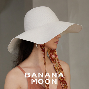 度假风白帽子_原创图腾长飘带草帽AD10大沿经典遮阳帽沙滩帽