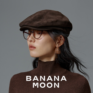 复古摩登都市_欧洲进口麂皮质羊皮鸭舌帽立体剪裁时尚文艺画家帽