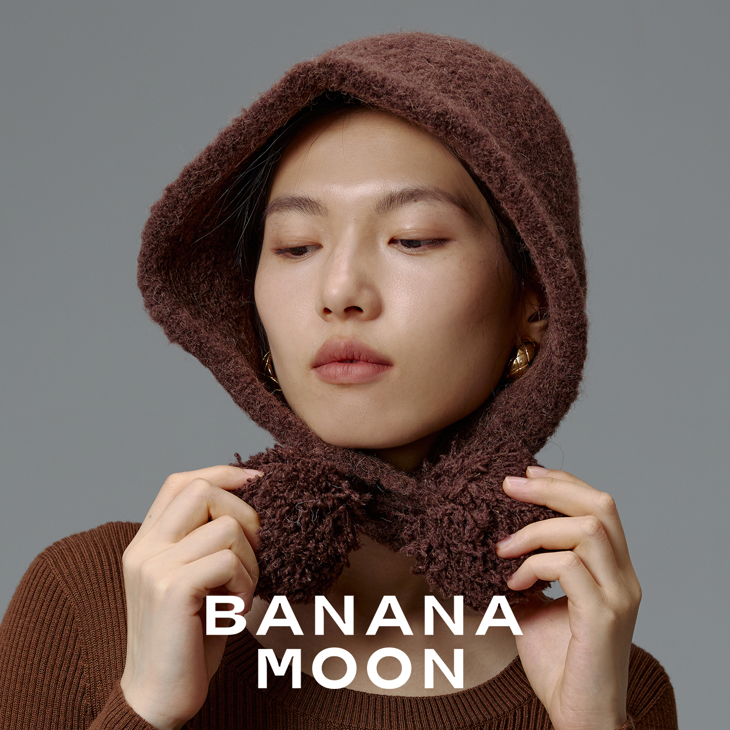 慵懒舒适自然毡化旧感-秘鲁羊驼毛羊毛混纺-日系护耳护颈针织冷帽