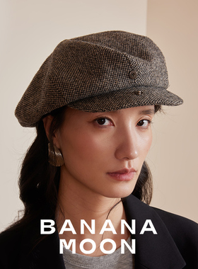 不费力时髦_再设计人字纹秋冬点子毛呢报童帽两种戴法英伦鸭舌帽