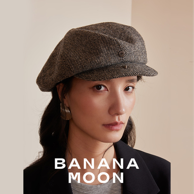 再设计人字纹秋冬点子毛呢鸭舌帽