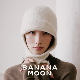 强推VTG90年代_复古针织羊驼毛羊毛圈圈纱挂耳帽柔软蓬松护耳冷帽