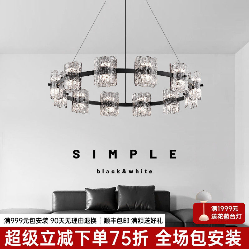 意式极简客厅吊灯现代简约全铜树脂大厅灯设计师新款创意客厅主灯
