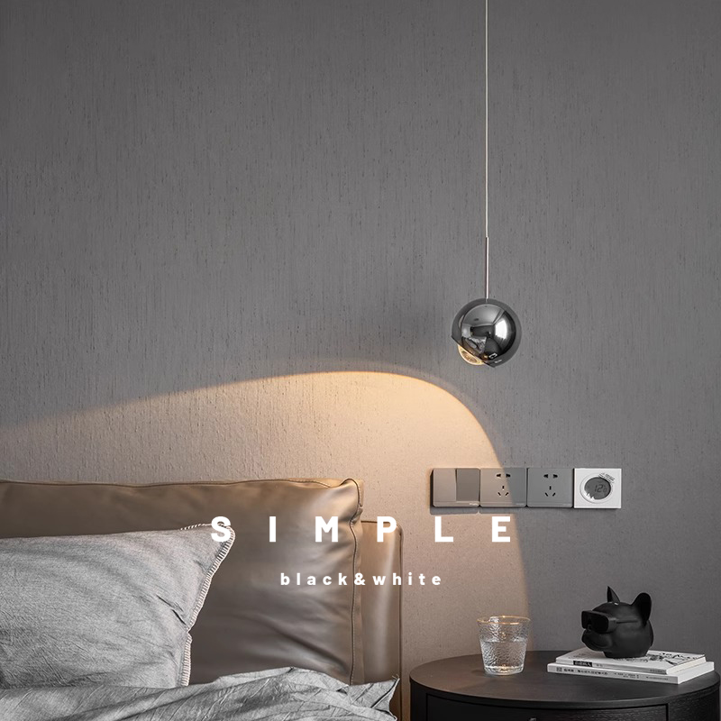 意式极简卧室床头吊灯氛围灯现代简约悬浮升降电视背景墙吊线灯