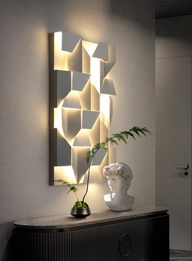 北欧几何艺术壁灯家居摆件背景墙装饰灯简约线条百搭纸片造型