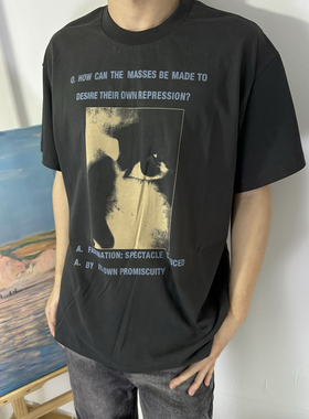 ERD忧郁的富二代24ss静谧之眼印花短袖做旧短宽版型T恤男女同款