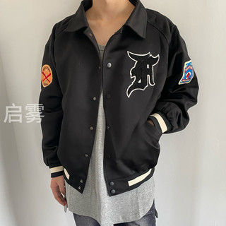 正确版金线 FOG第五季勋章夹克比伯同款刺绣棒球服高街外套男女款
