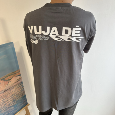 自主vd004火焰短袖字母印花vujade休闲简约宽松男女款cleanfit风