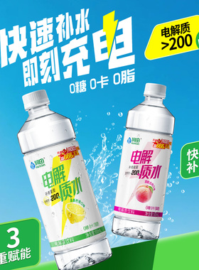 润田电解质水青柠味白桃味600ml*24整箱特价1L*12大瓶加量装包邮