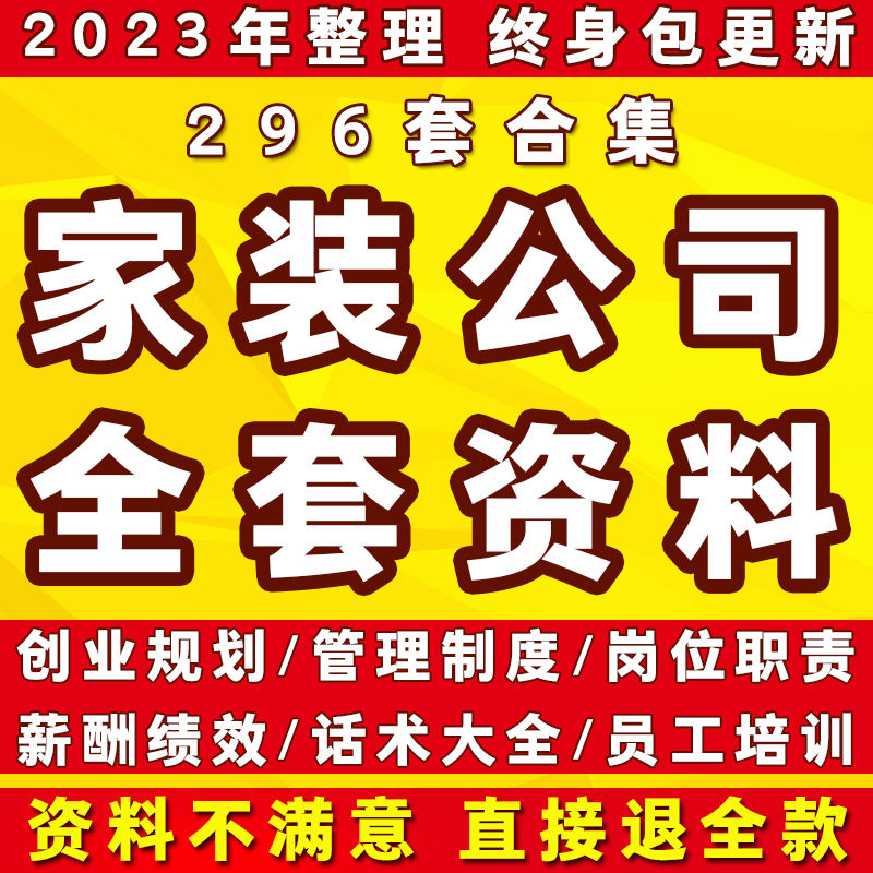 家装公司经营管理制度装修装饰活动策划运营方案岗位职责培训资料