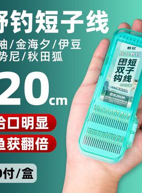 20CM短子线双钩成品袖钩海夕鱼钩伊豆伊势尼鲫鱼野钓正品绑好套装