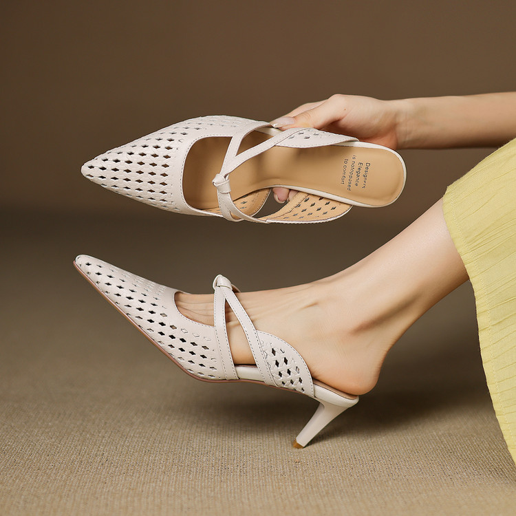 TATALORY法式复古方头凉鞋