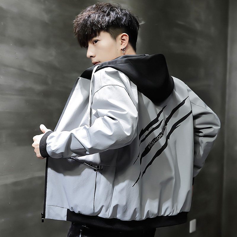 夹克外套男潮流休闲2020春秋季新款韩版帅气工装夹克男装宽松上衣