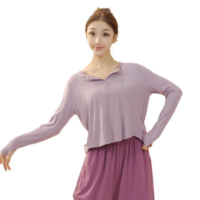 舞蹈服女现代新款宽松长袖上衣