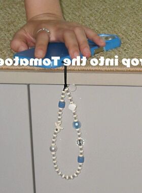 diy串珠相机ccd海风挂饰钥匙扣挂绳手机链清新配件星星贝壳蓝色条