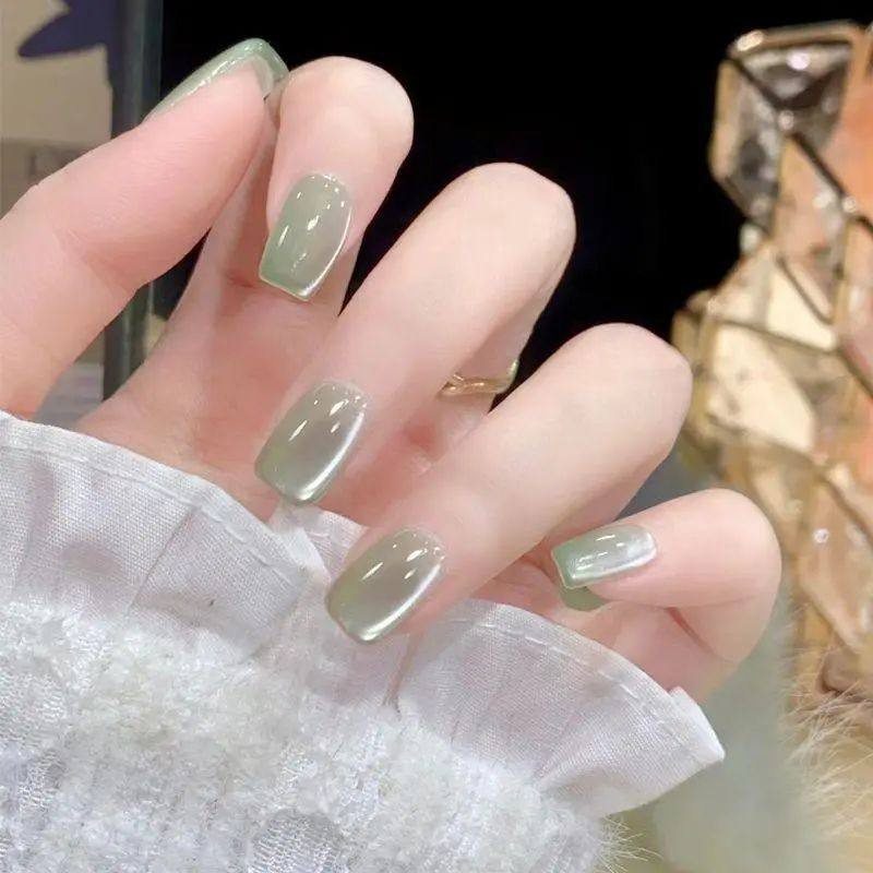 手工儿童美甲穿戴甲感短款亮面绿光猫眼假指甲贴片2026年新款,彩妆/香水/美妆工具,美甲工具,淘宝优惠券,粉丝福利购,淘宝优惠卷