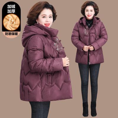 中年妈妈羽绒棉服2025秋冬短款外套新中式国风中老年人女保暖棉衣