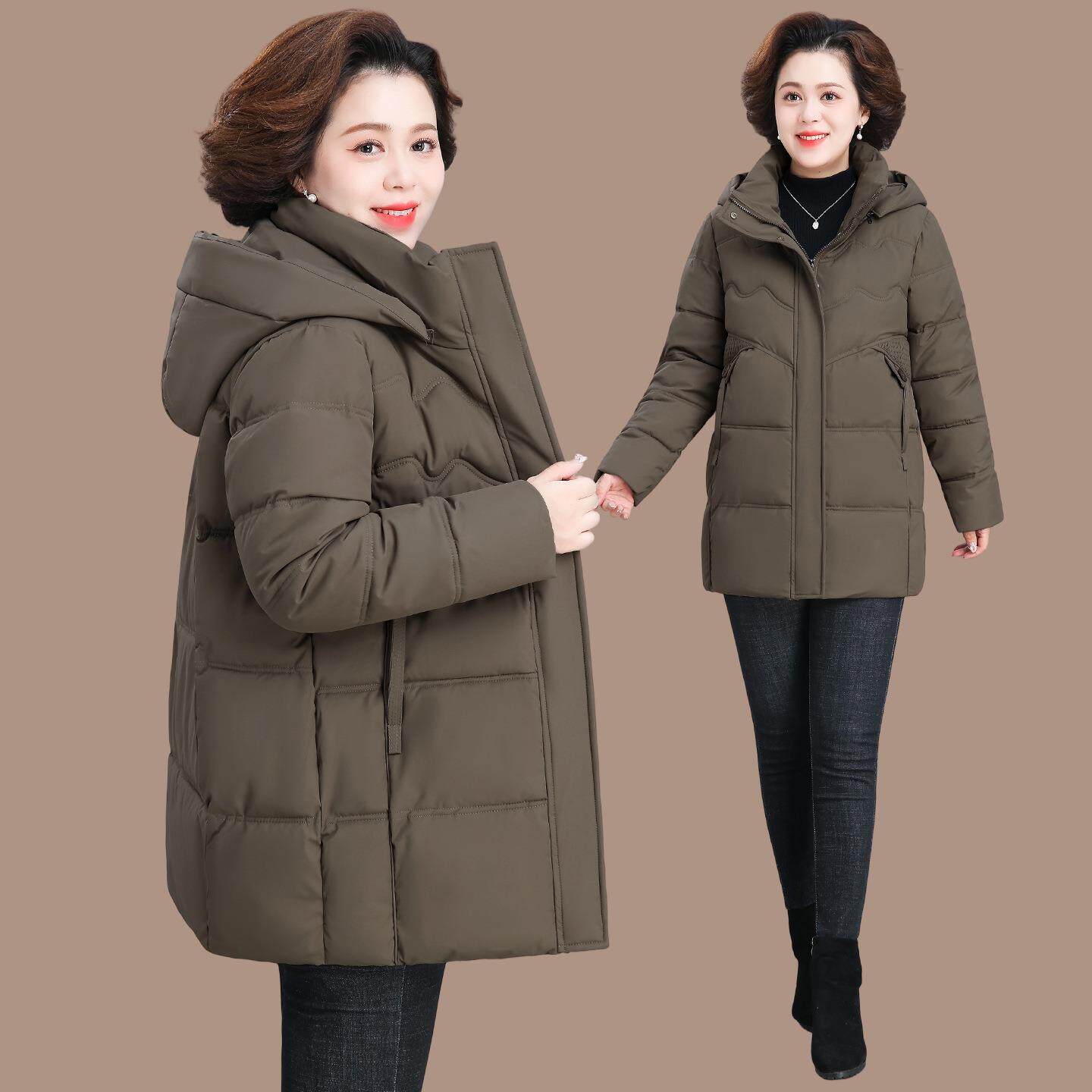 加厚妈妈羽绒棉服2025新款中年妇女洋气外套50多岁老年人棉袄女款