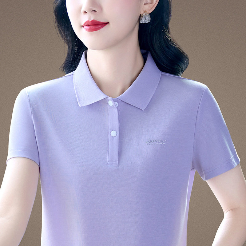 短袖t恤女Polo衫夏季新款翻领套头衫半袖体恤宽松百搭休闲上衣T恤