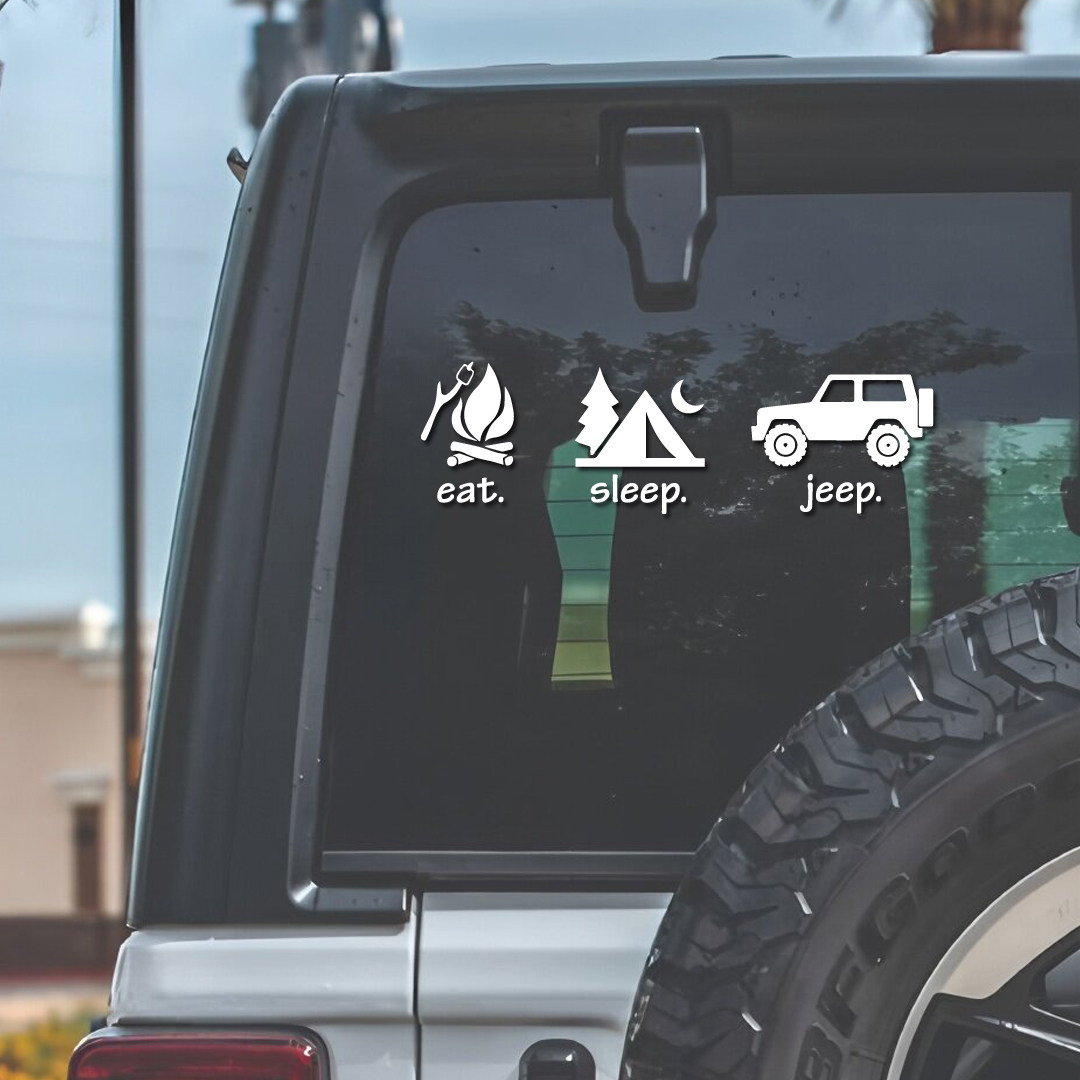 户外风吃-睡-Jeep车窗车身贴