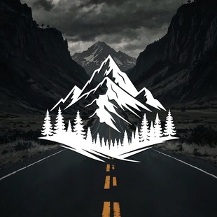 荒野景观森林贴纸适用于车窗车身的山川松树设计卡车的理想选择