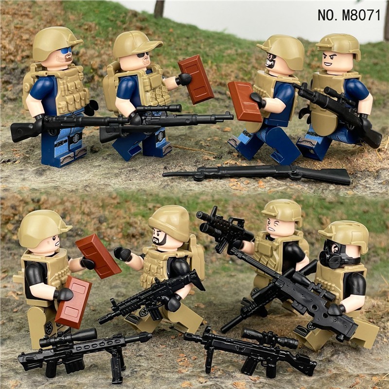 金致M8071特种兵雇佣军人仔普通塑料积木