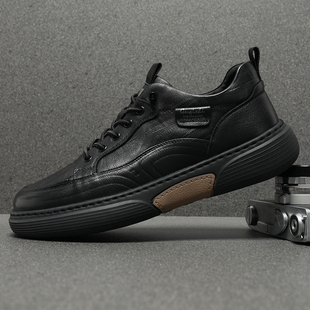 男鞋春季2026新款真皮休闲鞋男复古百搭软底户外防滑皮鞋男款透气