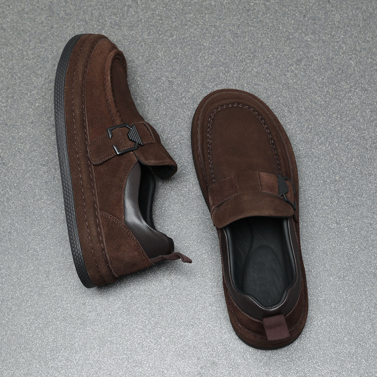 牛反绒皮男鞋2025新款美式勃肯鞋