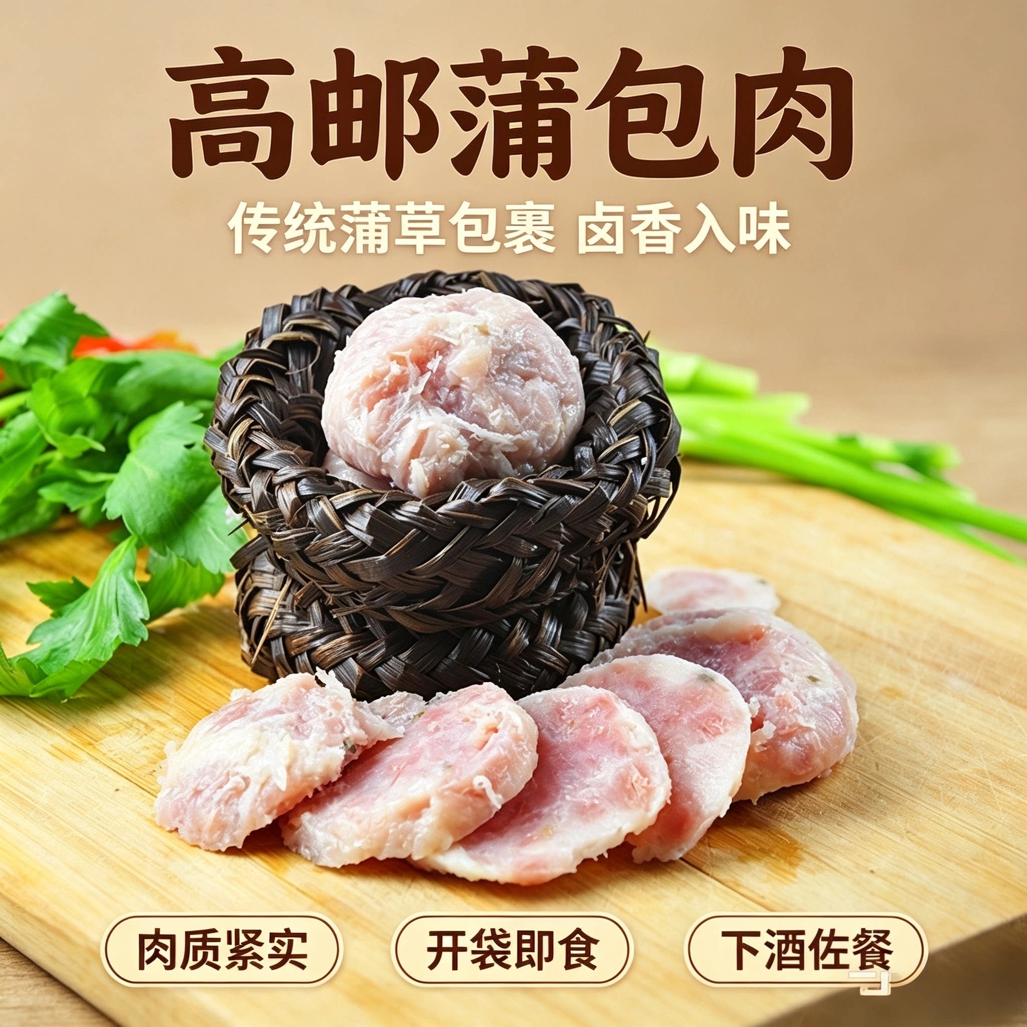 高邮张氏蒲香肉蒲包肉猪肉手工制作75克/只非预包装食品包邮