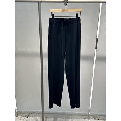 艾诺丝2025秋装新款松紧腰黑色宽松休闲裤女裤子AR314123