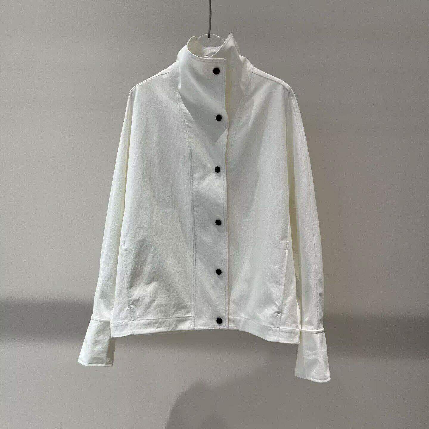 艾诺丝原装正品2026春新款立领百搭白色夹克短外套上衣女BR101150