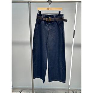 艾诺丝2025秋装新款时尚百搭高腰显瘦牛仔裤女阔腿裤长裤AR324109