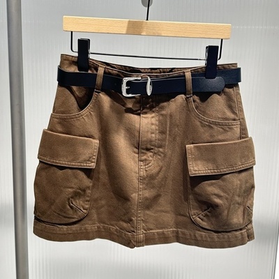 艾诺丝2025年秋季新款高腰工装牛仔半身裙女短裙A字裙AR353008