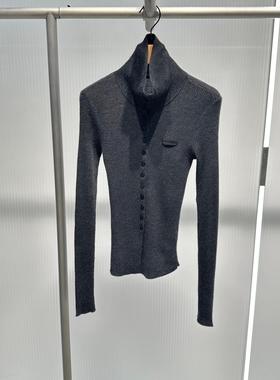 艾诺丝2025年秋冬新款修身绵羊毛针织衫女打底衫上衣AR804111