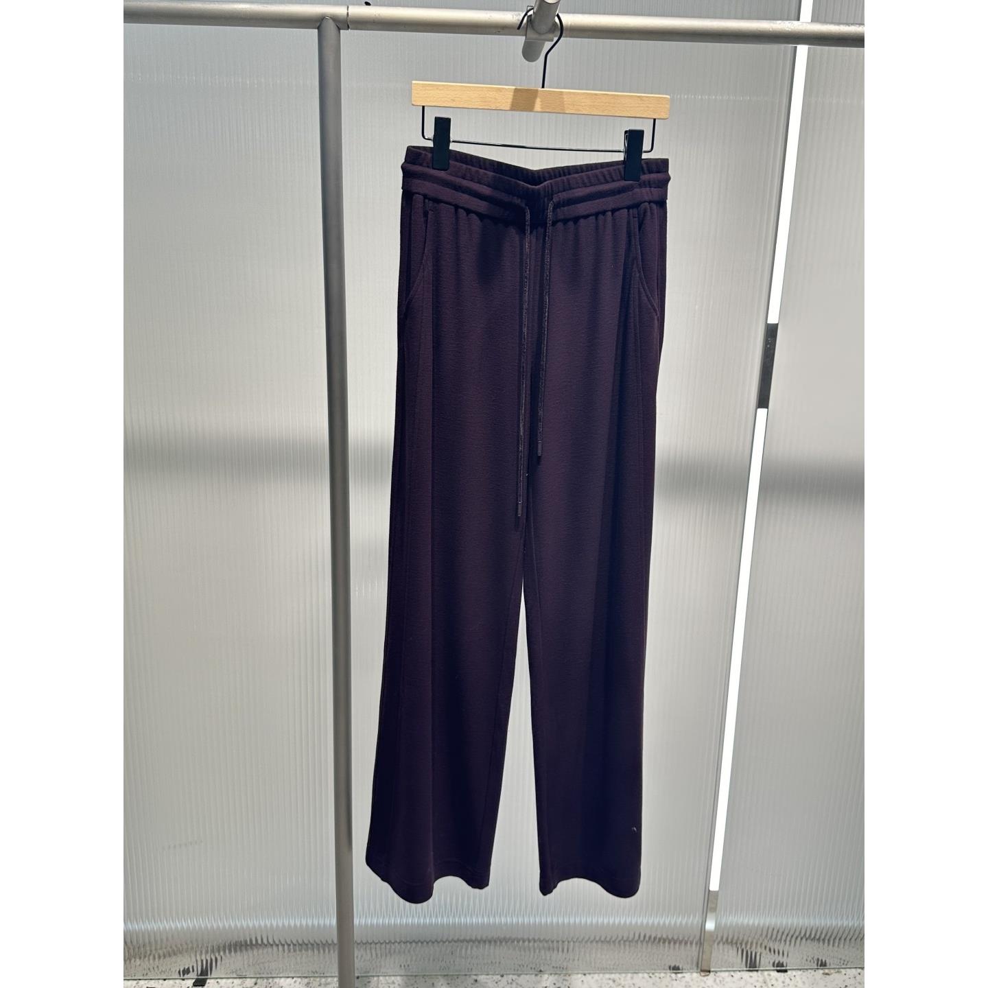 艾诺丝2025年秋冬新款松紧腰宽松垂感休闲裤女长裤AC314126