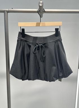 艾诺丝2025年秋季新款松紧腰简约半身裙女短裙花苞裙AC354133