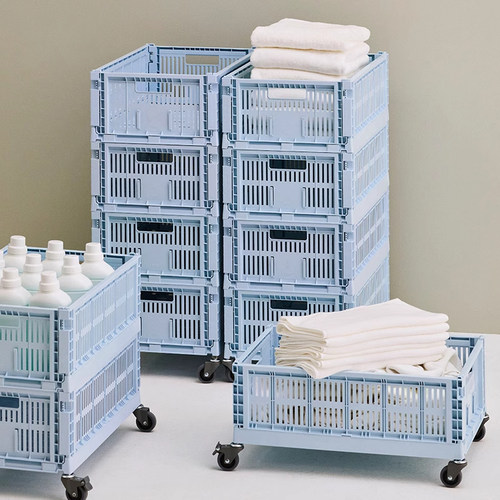 HAY 丹麦 New Colour 可折叠收纳篮桌面收纳盒零食收纳篮 M L号