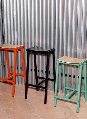 HAY 丹麦 Taburete 彩色吧凳高脚凳子吧台凳椅北欧简约餐厅