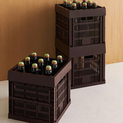 HAY 丹麦进口 Colour Crate 方形桌面收纳盒可折叠收纳篮