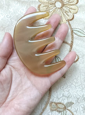 2006年超老店轻薄白牛角宽齿按摩梳子放包包便携宜烫卷发性价比高