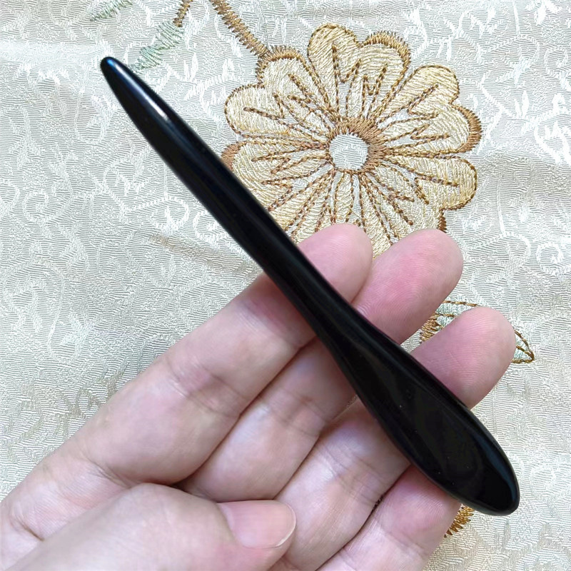 十多年老店短款牛角发簪精致发饰男女盘头发简洁典雅民族风非羊角