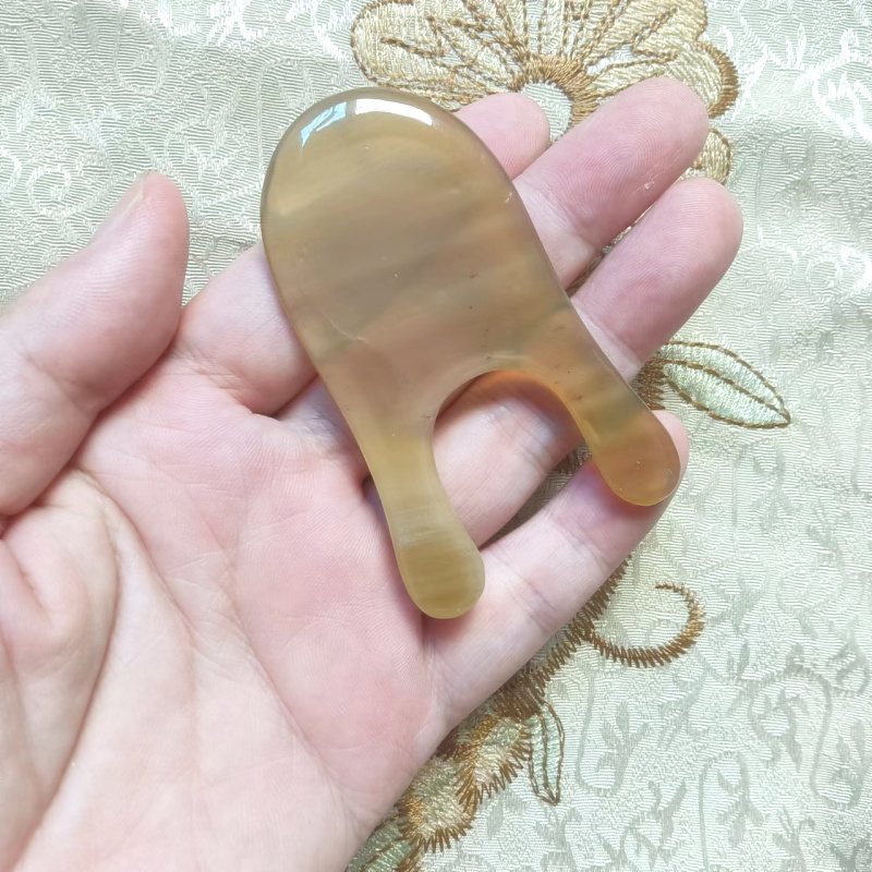 十多年老店U形白牛角刮痧板按摩片保健眼脸部脊梁手指关节多功能
