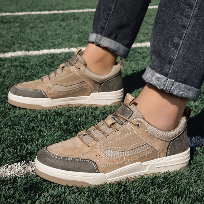 2026春季新款休闲撞色工装板鞋潮男防滑时装厚底运动鞋户外跑步鞋