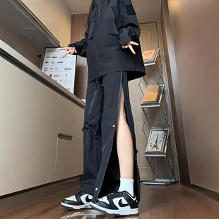 男款 裤 运动直筒美式 子休闲登山工装 机能vibe裤 侧边拉链开叉冲锋裤